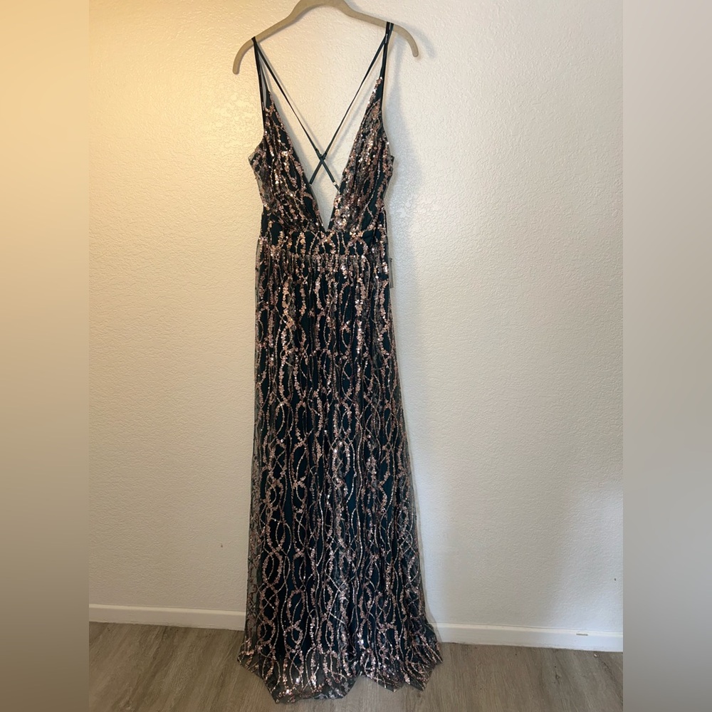 Baltic Born Green and Gold Sequin Sundress